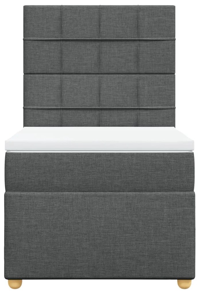 Giroletto a molle con materasso grigio scuro 80x200 cm tessuto