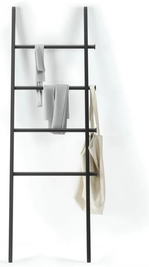 Scala decorativa nera in legno di pioppo Leana - Umbra