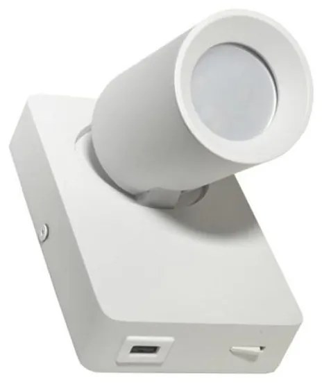 Faretto da parete TAFT 1xGU10/30W/230V USB bianco