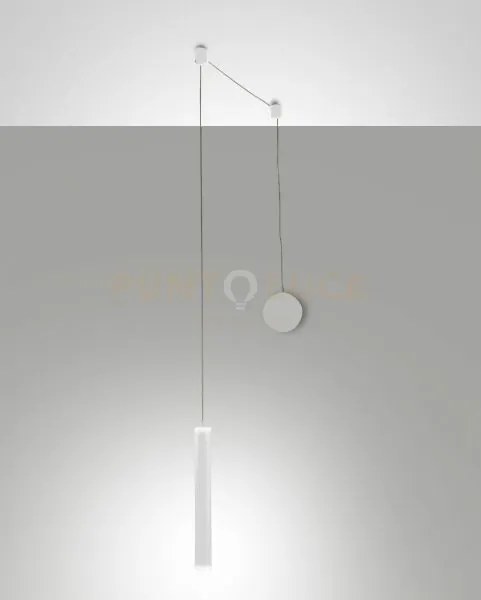 Prado lampadario a sospensione bianca 1 luce c/decentramento a led ...