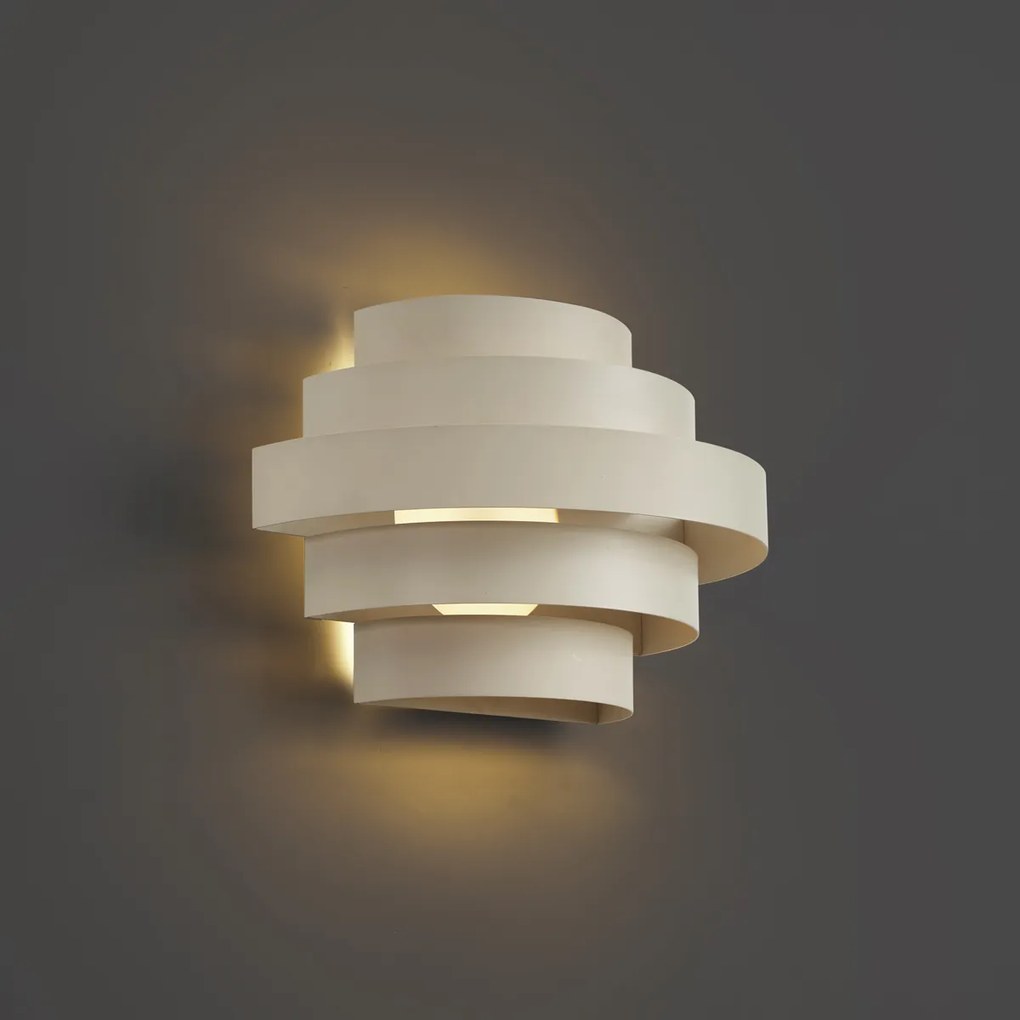 Lampada da parete moderna beige con LED dimmerabile a 3 fasi - Lines