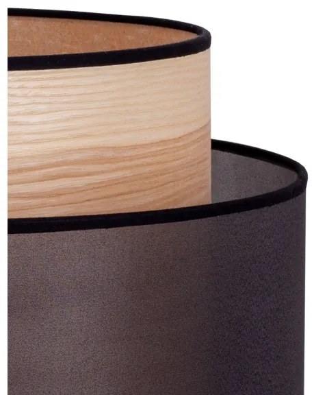 Duolla - Lampada da tavolo WOOD BOHO 1xE27/15W/230V diametro 25 cm nero/beige