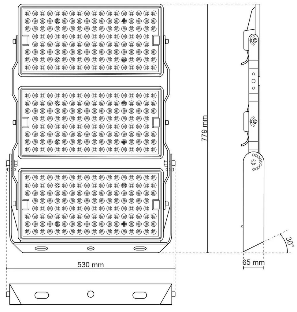 Faro Modulare LED 750W IP66 angolo 60° 135lm/W IK08 - LIFUD Driver Colore Bianco Naturale 4.000K