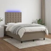 Letto a Molle con Materasso e LED Tortora 120x200cm in Tessuto cod mxl 56556