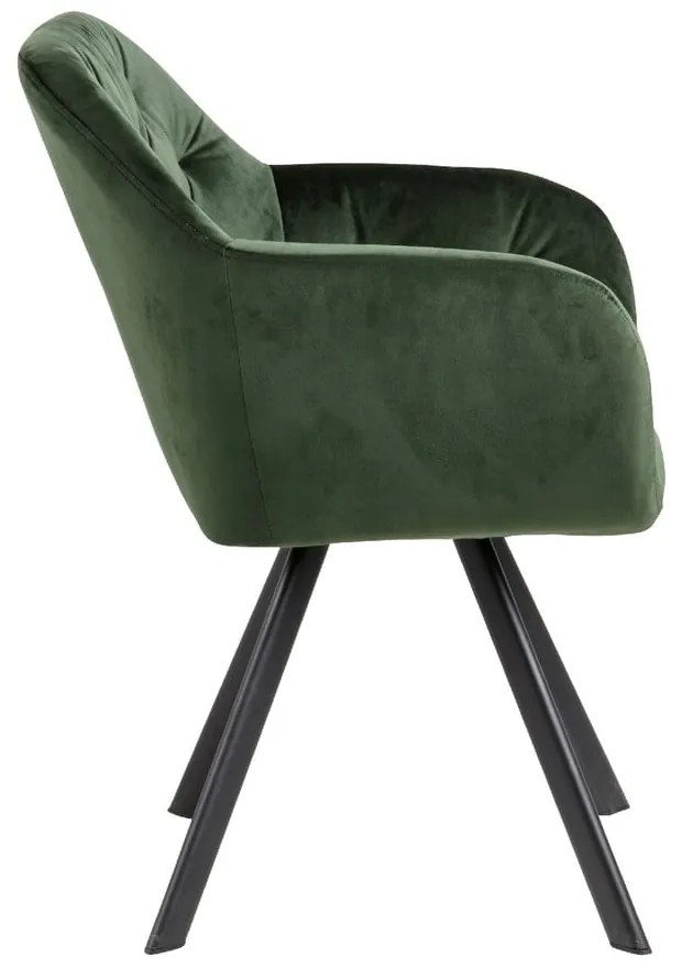 Sedia da pranzo verde in imbottito con braccioli Lola – Actona