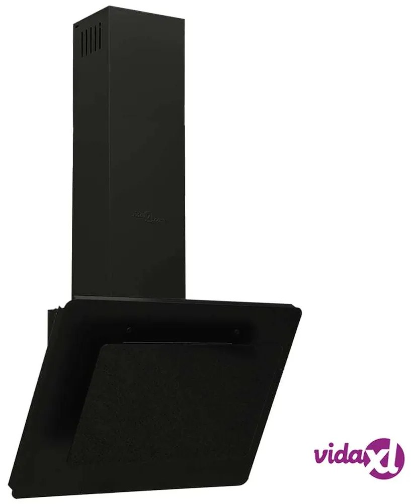 vidaXL Cappa a Parete 60 cm in Acciaio Inox e Vetro Temperato Nero