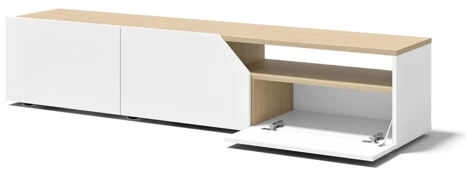 Tavolo TV bianco in rovere 180x38 cm Verone - TemaHome