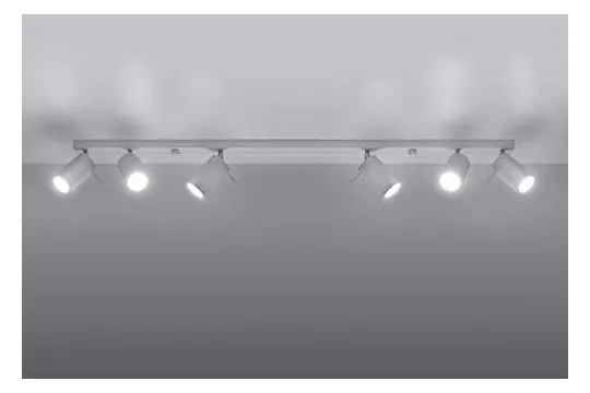 Plafoniera da soffitto in Acciaio 6xGU10 RING 6L Bianca da interno Colore del corpo Bianco