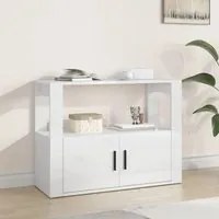 Credenza Bianco Lucido 80x30x60 cm in Legno Multistrato 819454