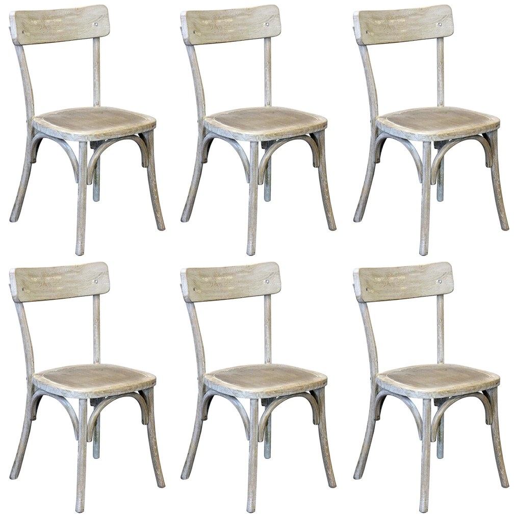 CHELSEA - set 6 sedie in legno di olmo