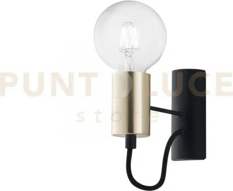 Applique a parete axon nera e oro 1 luce attacco e27 5x16x17cm