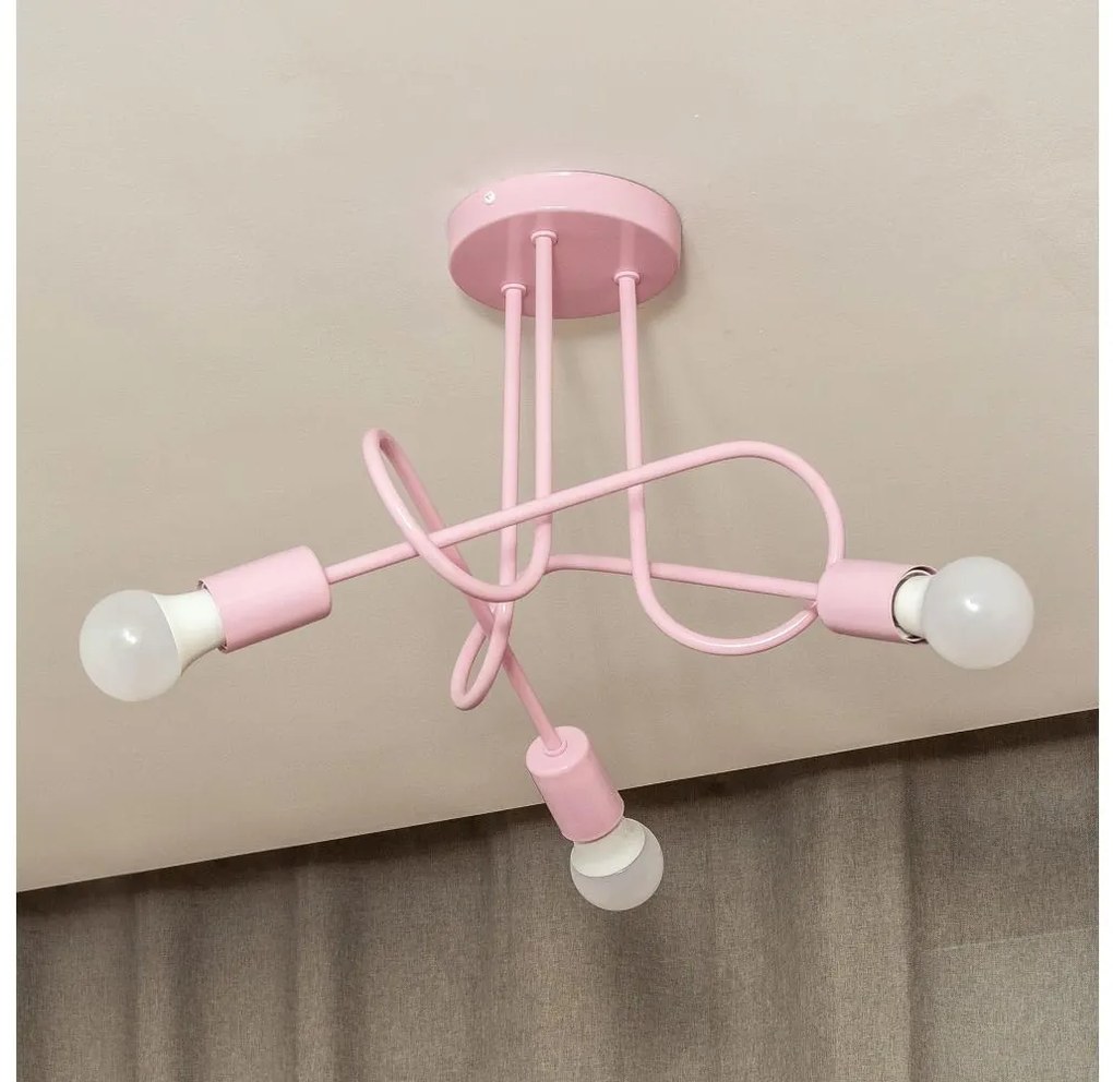 Plafoniera OXFORD 3xE27/15W/230V rosa