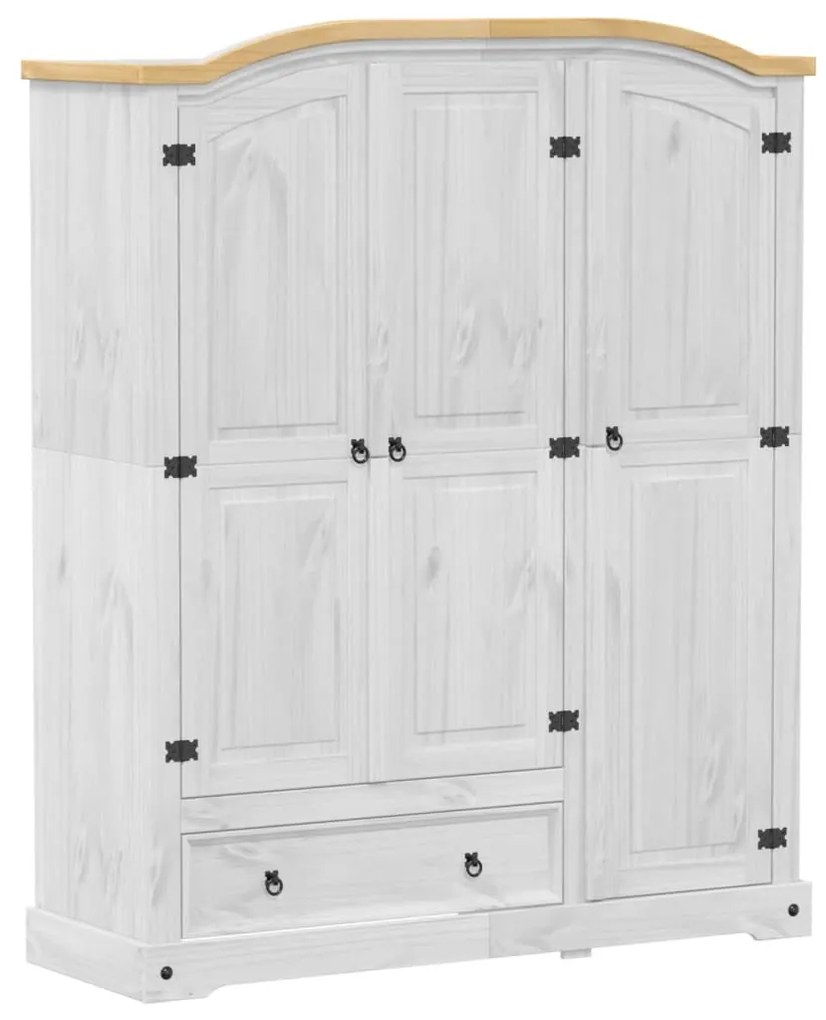 Armadio corona bianco 151,5x52x186 cm in legno massello di pino