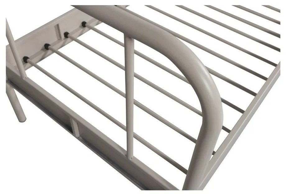 Letto singolo beige in metallo con rete inclusa 90x200 cm Mata – WOOOD