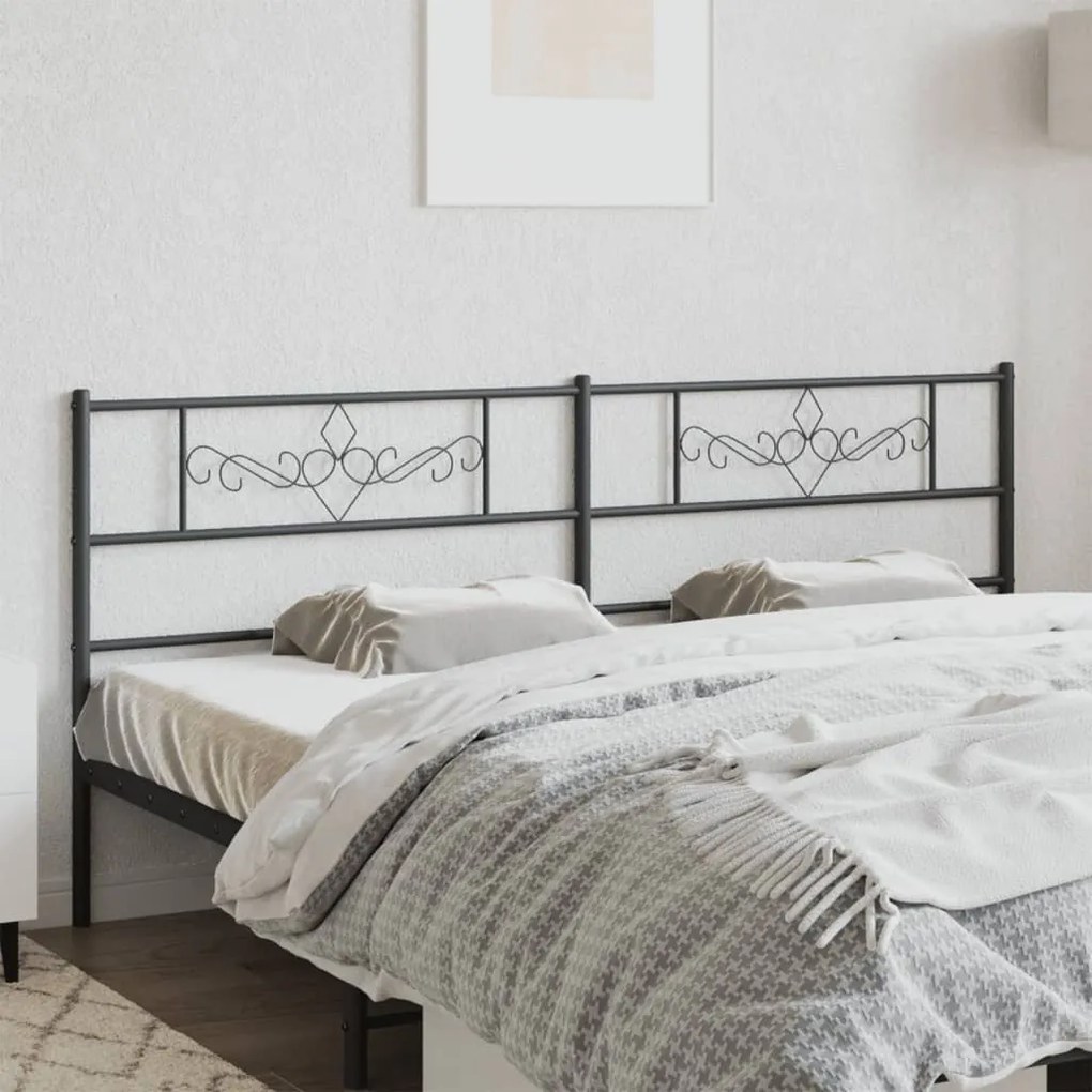 Testiera İn Metallo Nero 200 Cm /