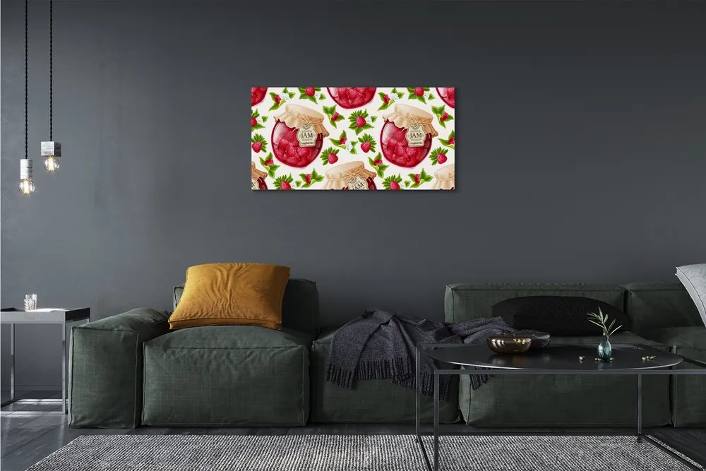 Quadro su tela Marmellata di lamponi 100x50 cm