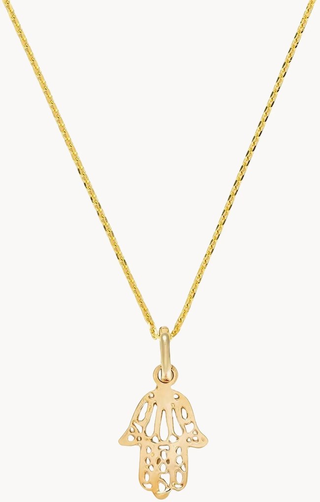 Collana in oro giallo con ciondolo Mano di Fatima Jolie