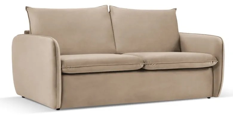 Divano letto in velluto beige 194 cm Vienna - Cosmopolitan Design