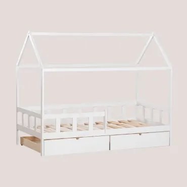 Letto per Bambini in legno per materasso 90 cm Kelly Bianco Legno & - Sklum