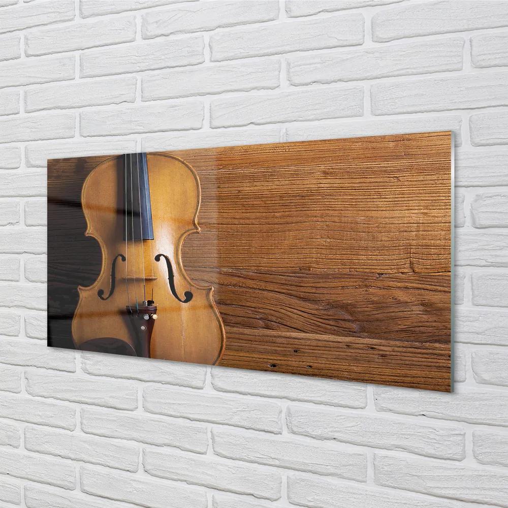 Pannello paraschizzi cucina Violino su legno 100x50 cm