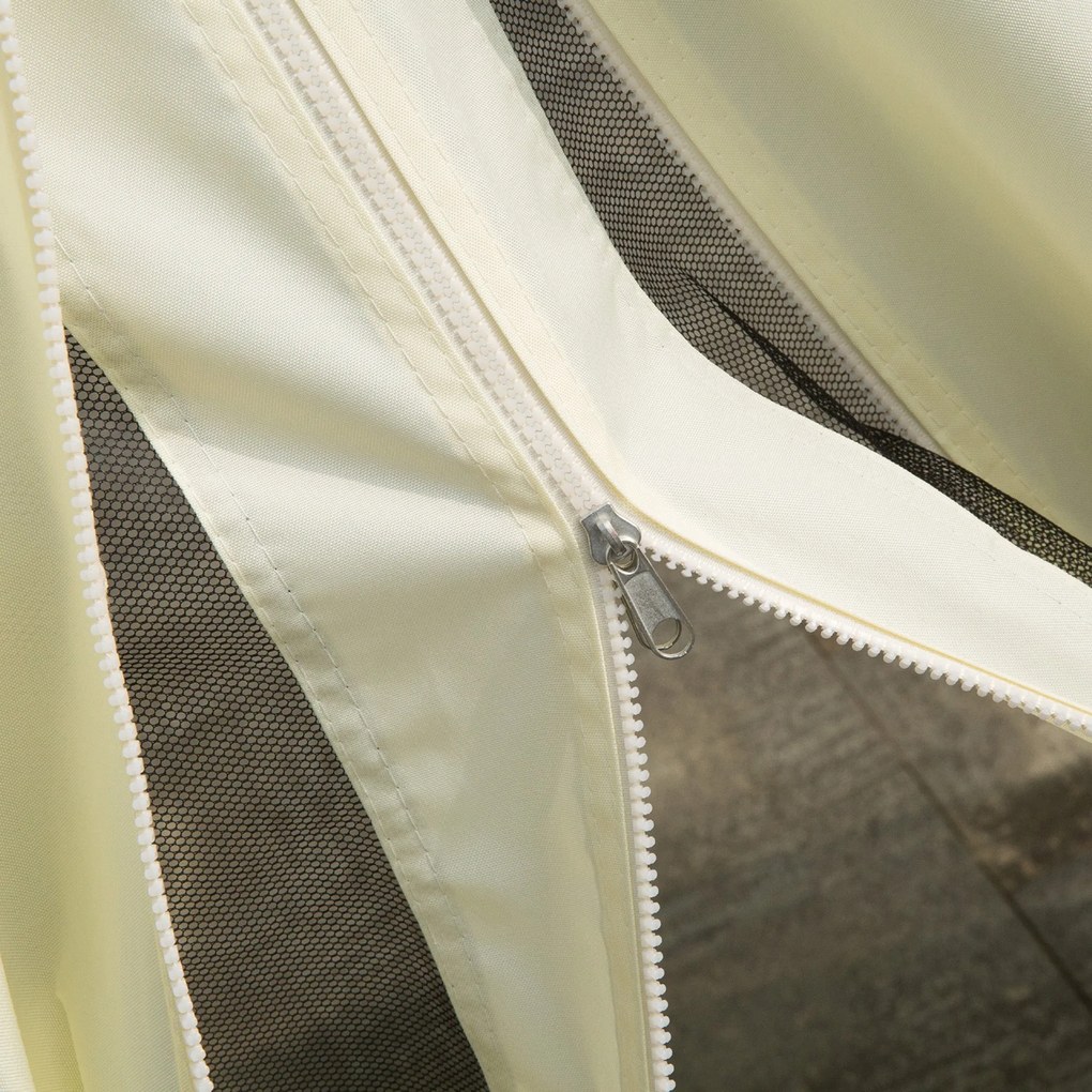 Gazebo da Giardino 3x4 m con Zanzariere e Doppio Tetto  Klaus Bianco Crema...