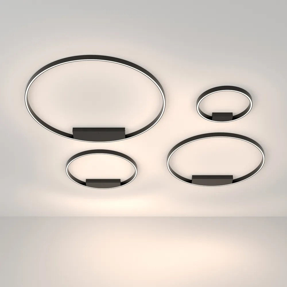 Lampadario A Sospensione Moderno Rim Alluminio Nero 1 Led 37W