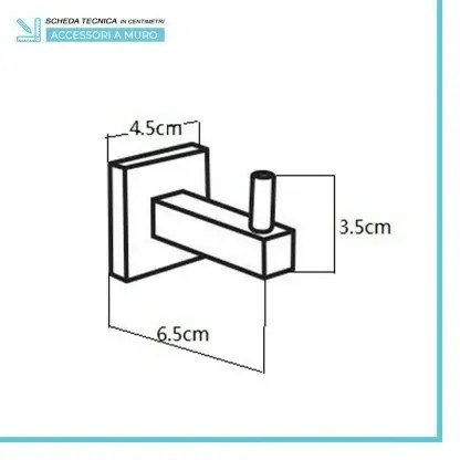 Set accessori a muro 6 pezzi in metallo cromato e viti incluse Rock