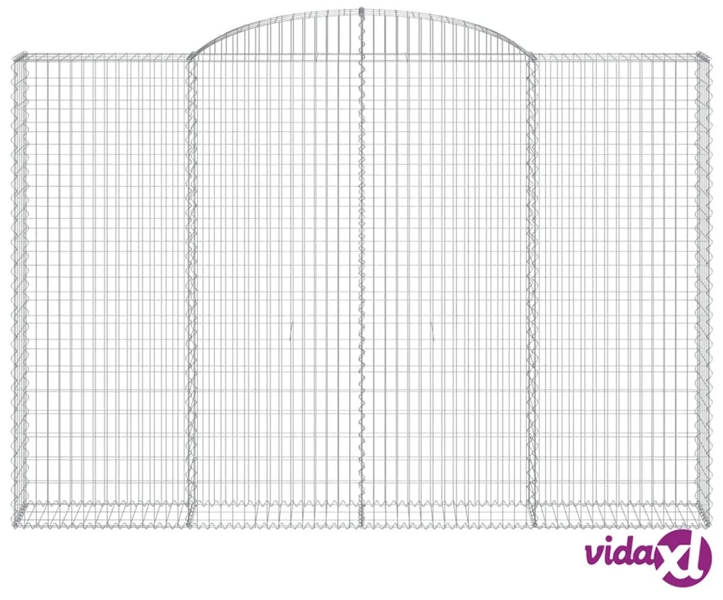 vidaXL Cesto Gabbione ad Arco 300x30x200/220 cm Ferro Zincato