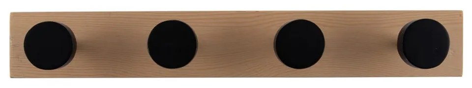 Appendiabiti da parete nero in legno di pino Knobs - PT LIVING