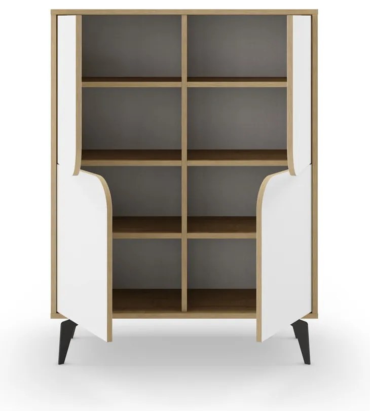 Mobile in rovere decorato in bianco e naturale 90x120 cm Nola - Marckeric