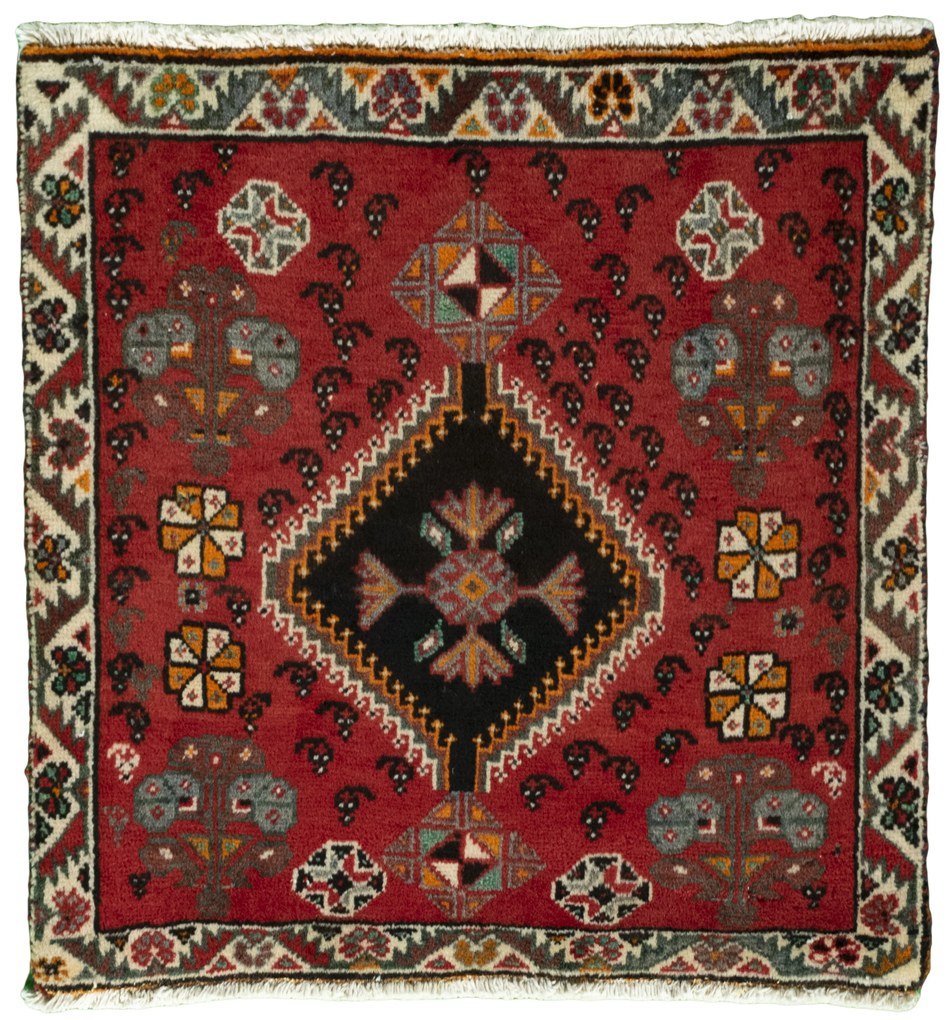 Shiraz Tappeto persiano 60x60 Rosso (Iran) Annodato A Mano