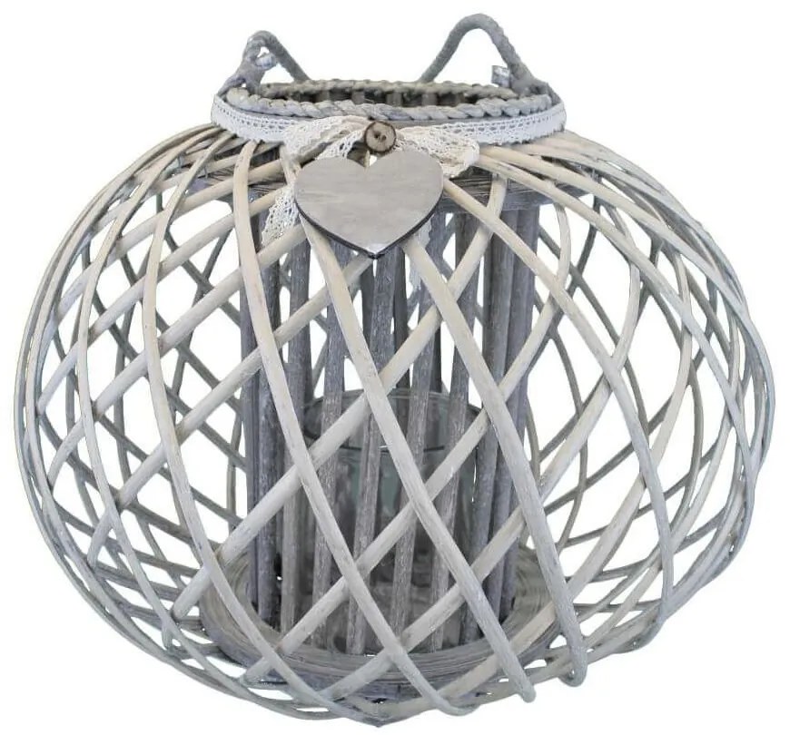 GISELE - lanterna in vimini tondo 20 x 40 cm