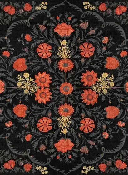 Mindthegap Carta da parati Hindu Bloom - Black