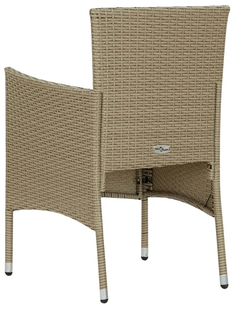 Set Mobili da Pranzo per Giardino 3 pz Beige