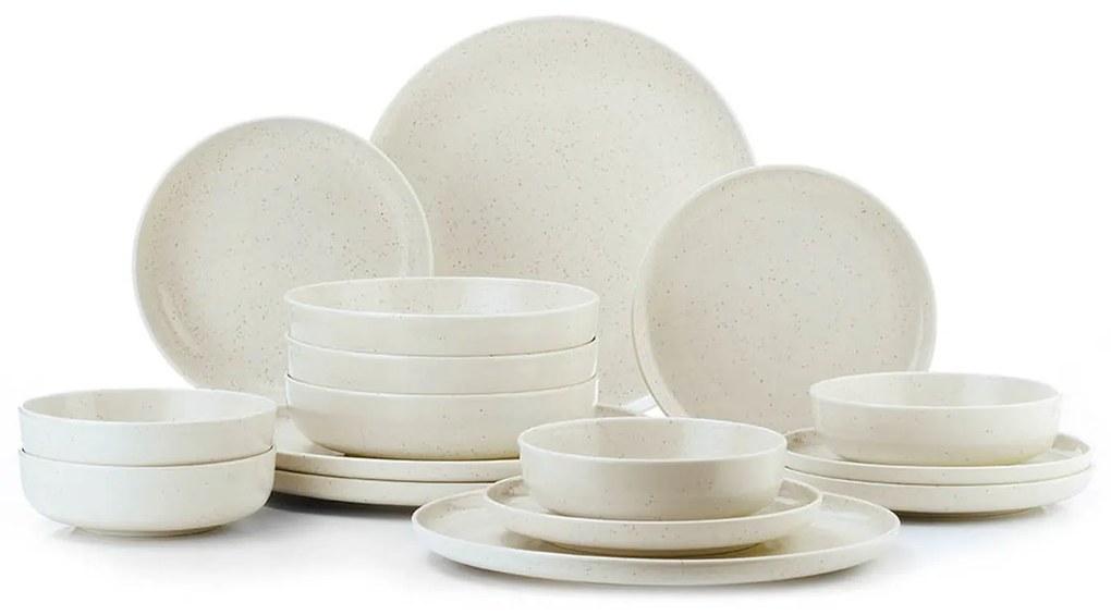Set 16 pezzi tavola in porcellana grigio chiaro