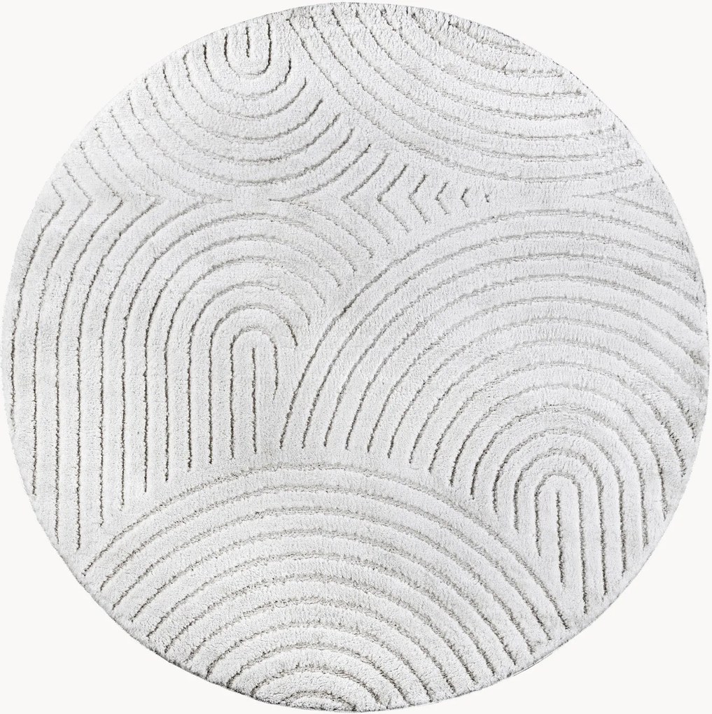 Tappeto rotondo con motivo in rilievo New York Panglao