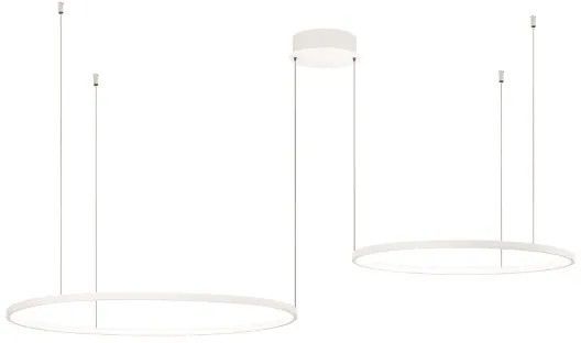 Lampada a sospensione a Led 160 cm SOEL 2 Luci in metallo verniciato BIANCO