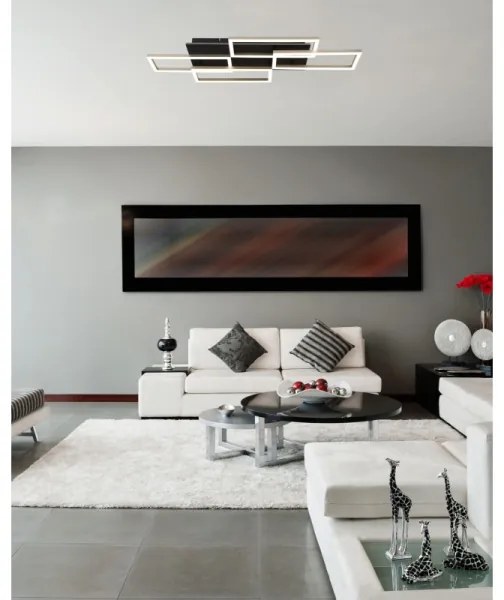 Globo 67359-40A - JEFFRY Lampada da soffitto dimmerabile a LED 40W/230V 32,5x87,5 cm nero + telecomando