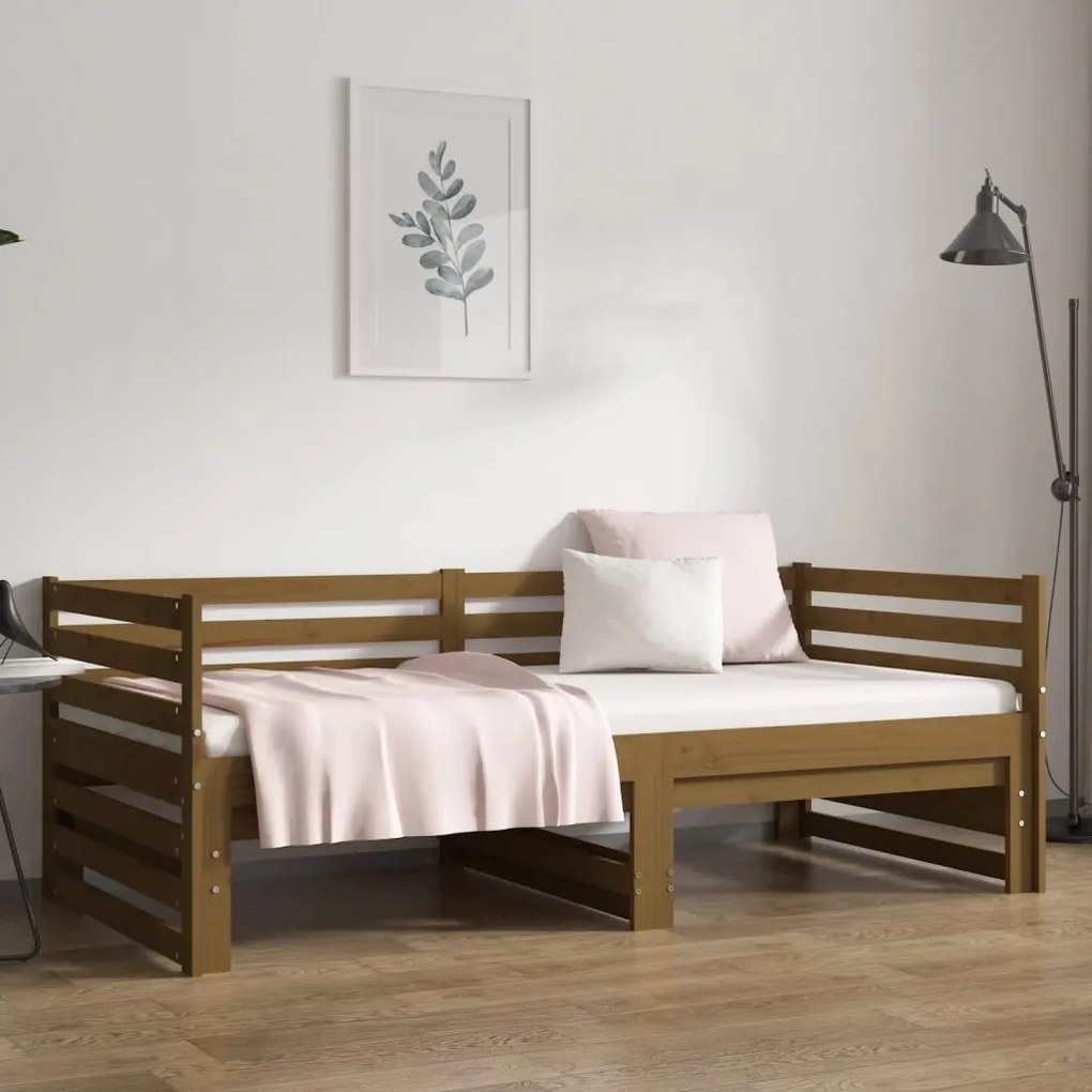 Dormeuse estraibile miele 2x(90x190) cm legno massello di pino