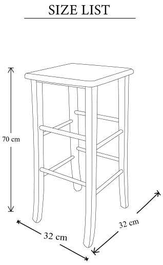 Sgabello TONDO in legno massello da h70 cm noce
