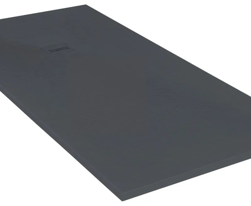 Piatto doccia MOLDCOM COMPOSITES in resina Cosmos Stone antracite L 90 x L 180 x H 4 cm opaco