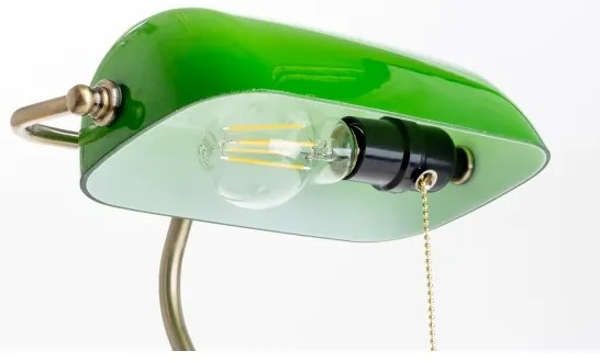 Brilagi - Lampada da tavolo BANK OFFICE 1xE27/60W/230V ottone/verde
