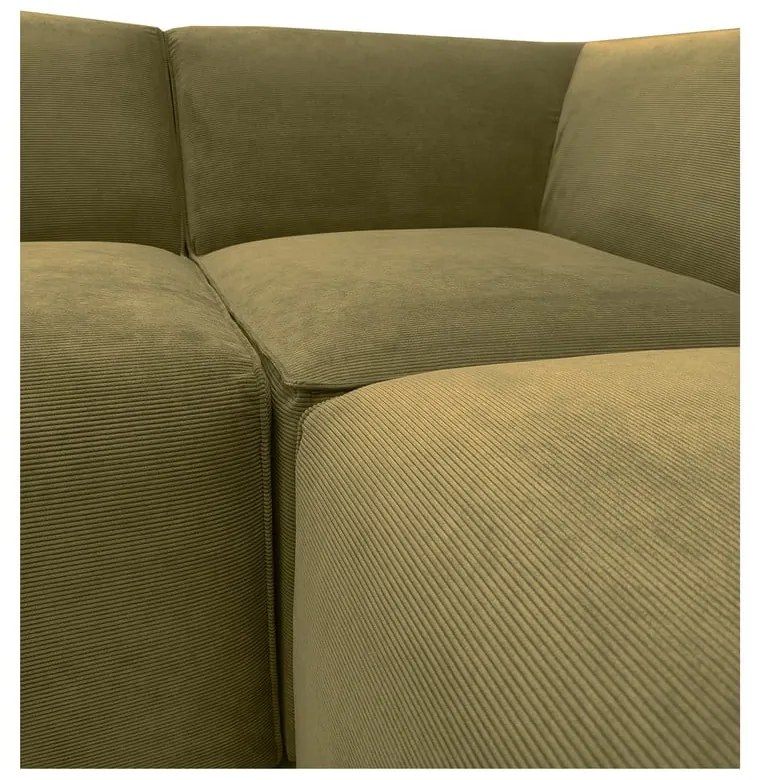 Divano angolare in velluto a coste verde (angolo sinistro) Sting - Scandic