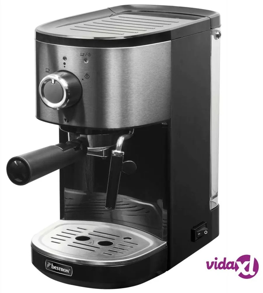 Bestron Macchina per Caffè Espresso AES800STE 1450W Acciaio Inox 1,25L
