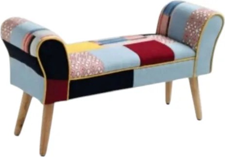 Panca CAROLINA con braccioli in tessuto patchwork