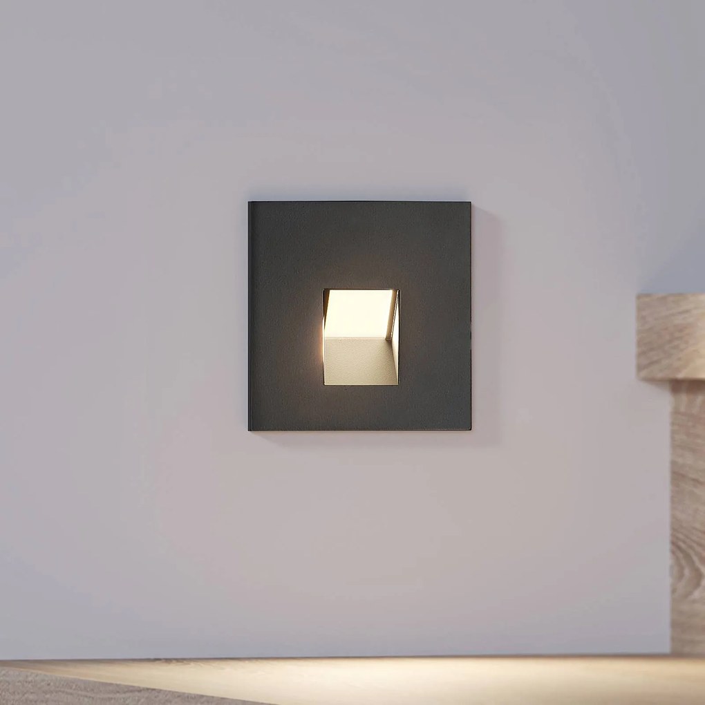 Arcchio Luci LED da incasso Vexi, 7,5 cm x cm, nero, CCT Vexi Arcchio, dimmerabile, Nero, Soggiorno / Sala da pranzo, Alluminio, Moderno, Faretto da incasso a parete