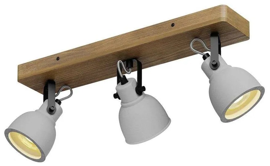 Lindby - Mirka 3 Plafoniera Grigio/Scuro Quercia Lindby