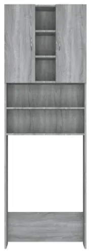 Mobile Lavatrice Bianco 190cm | Armadio Salvaspazio Con 2 Ante | Per Bagno E Lavanderia - Foto 4