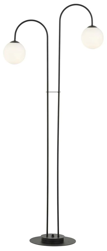 Lampadario Minimal Utu Acciaio Nero 2 Luci E14 Ip20
