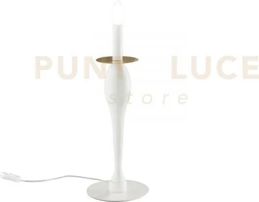 Lume armstrong bianco e oro 1 luce attacco e14 18x45cm in metallo